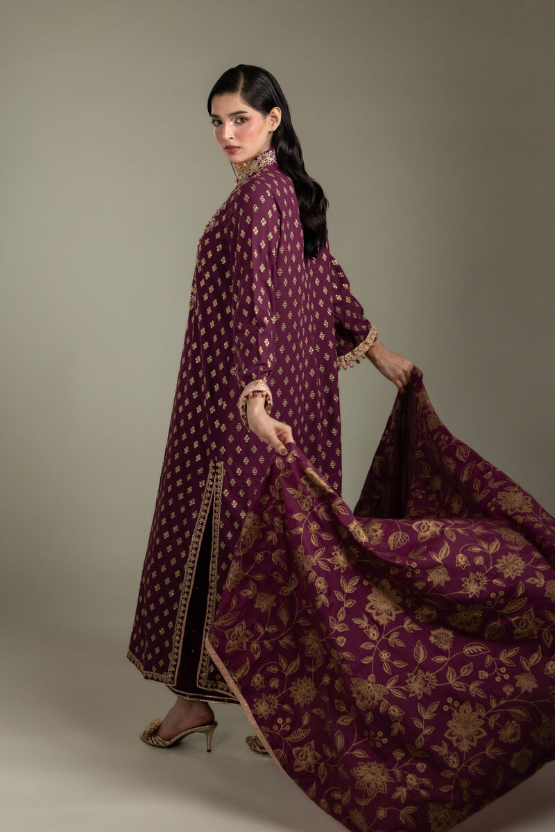 Embroidered | Raw Silk | 3-Piece Co-ord Set | USD 200.00