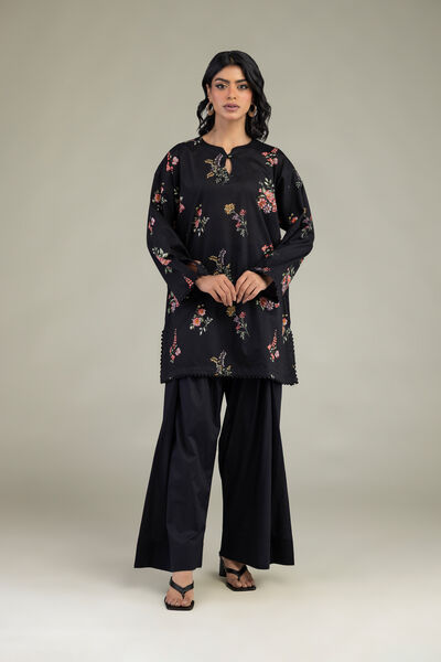 Embroidered | Cambric | Black Cambric Pants | USD 12.50