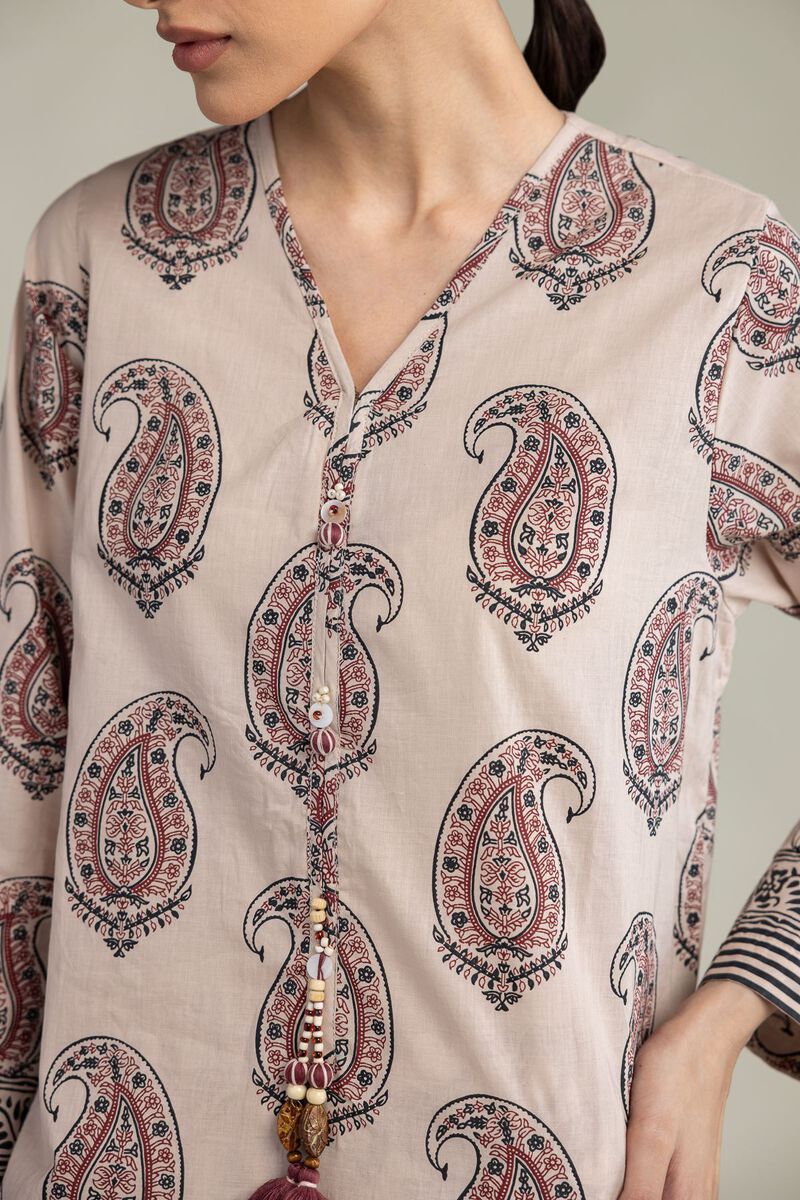 Printed | Cambric | Paisley Longline Kurta | USD 40.00