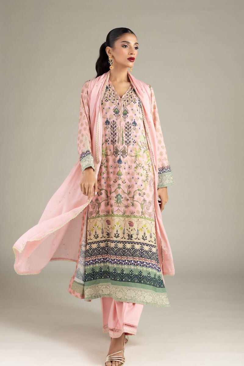 Embroidered | Raw Silk | 3 Piece Co-ord Set | USD 50.00