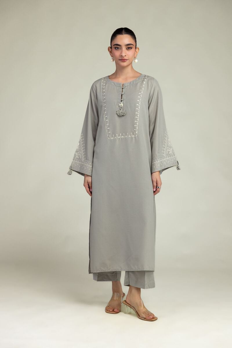 Embroidered | Arabic Lawn | Gray Lawn Pants | USD 30.00