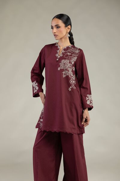 Embroidered | Cotton Dobby | Floral Cotton Kurta | USD 45.00