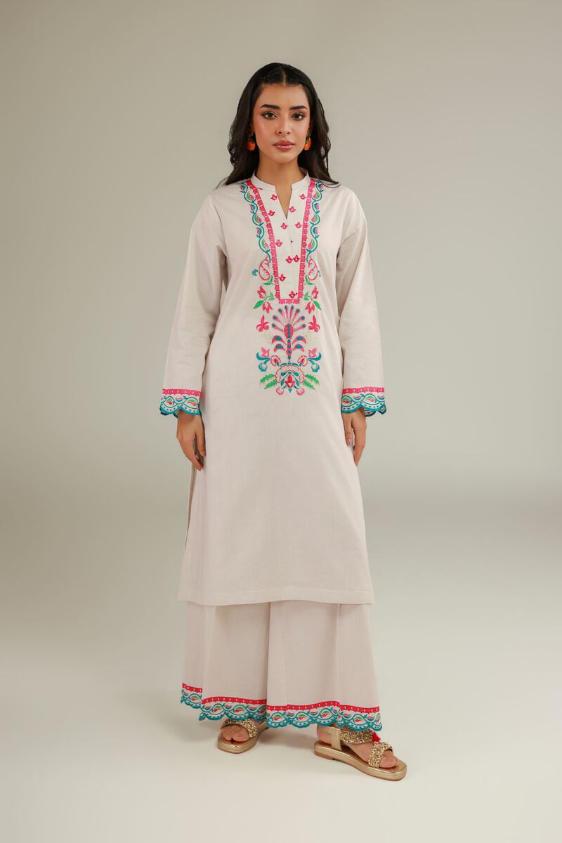 Embroidered | Cotton Dobby | Floral Cotton Kurta | USD 35.00