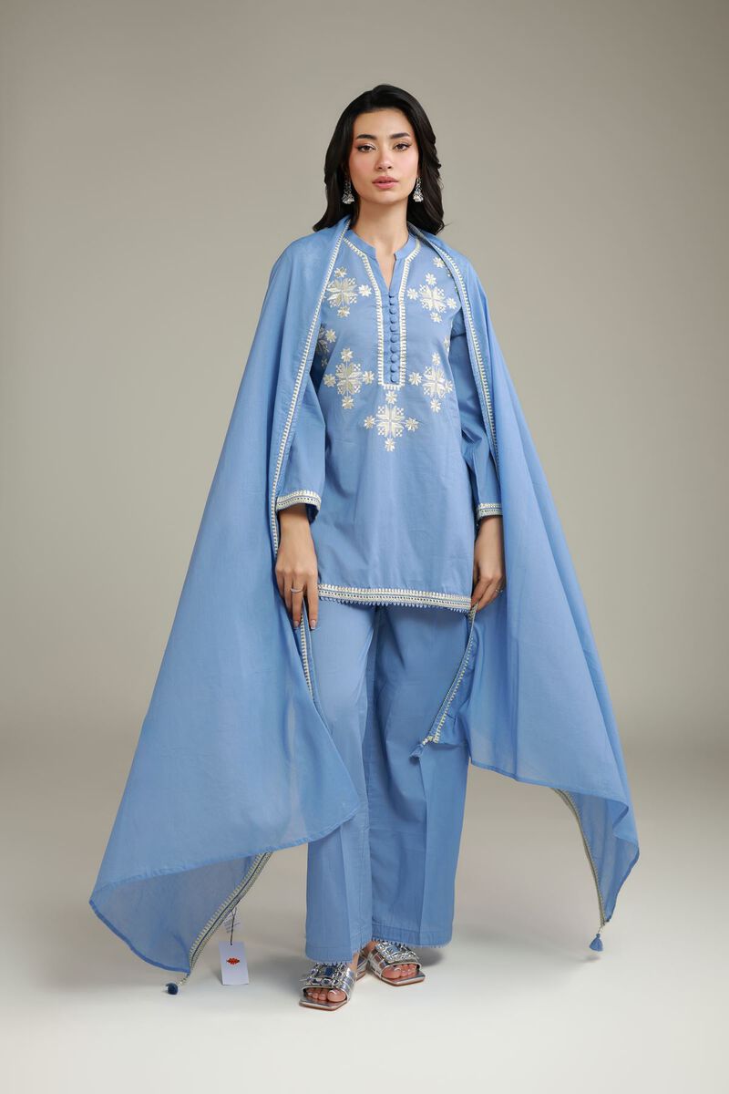 Embroidered | Lawn | Blue Lawn Dupatta | USD 30.00