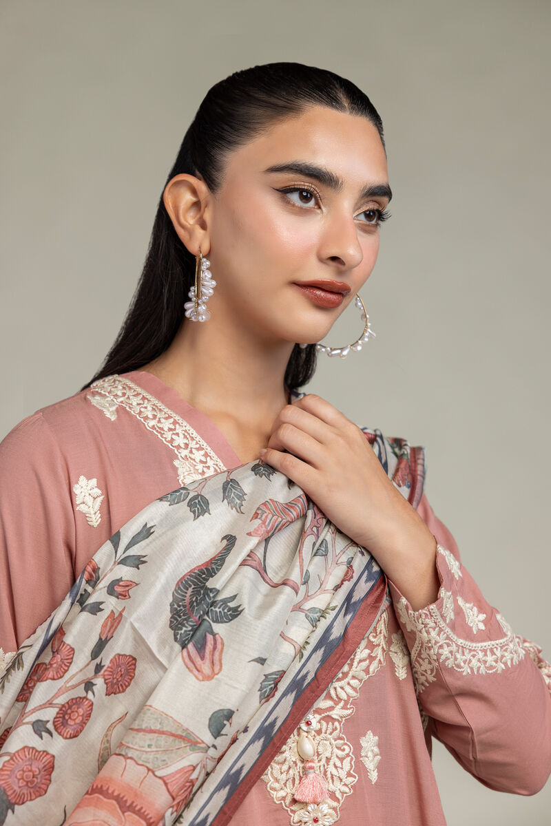 Embroidered  | Polyester Silk | Floral Silk Dupatta | USD 30.00