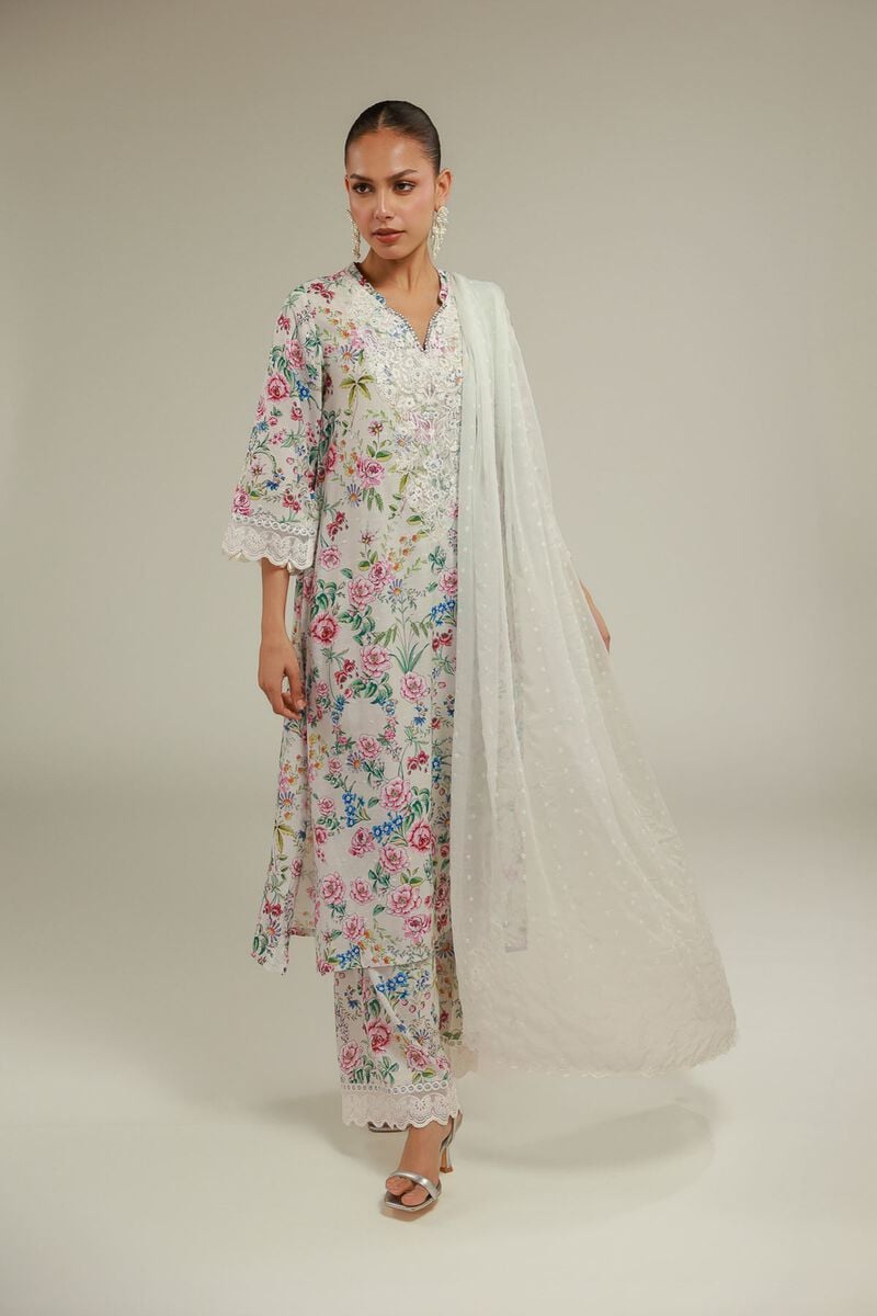 Embroidered | Chiffon | Lace-Up Summer Dupatta | USD 45.00