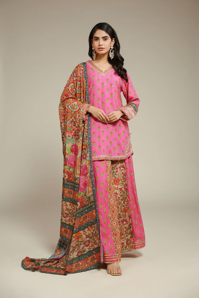 Embroidered | Raw Silk | 3 Piece Co-ord Set | USD 145.00