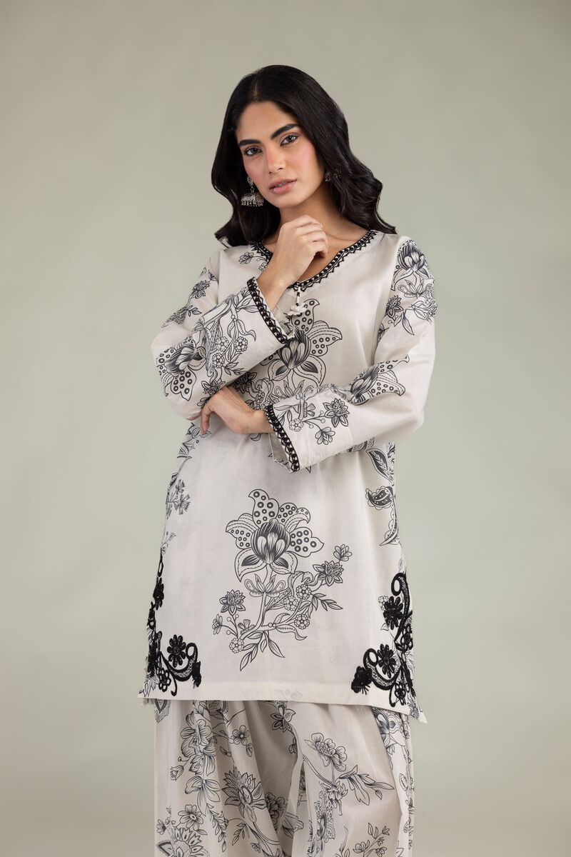 Embroidered | Cambric | Short Floral Kurta | USD 35.00