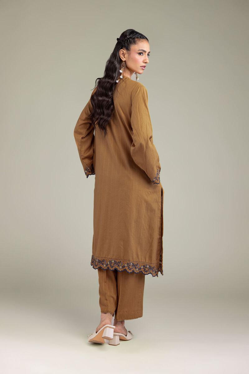 Embroidered | Textured Cotton | Cotton Longline Kurta | USD 55.00