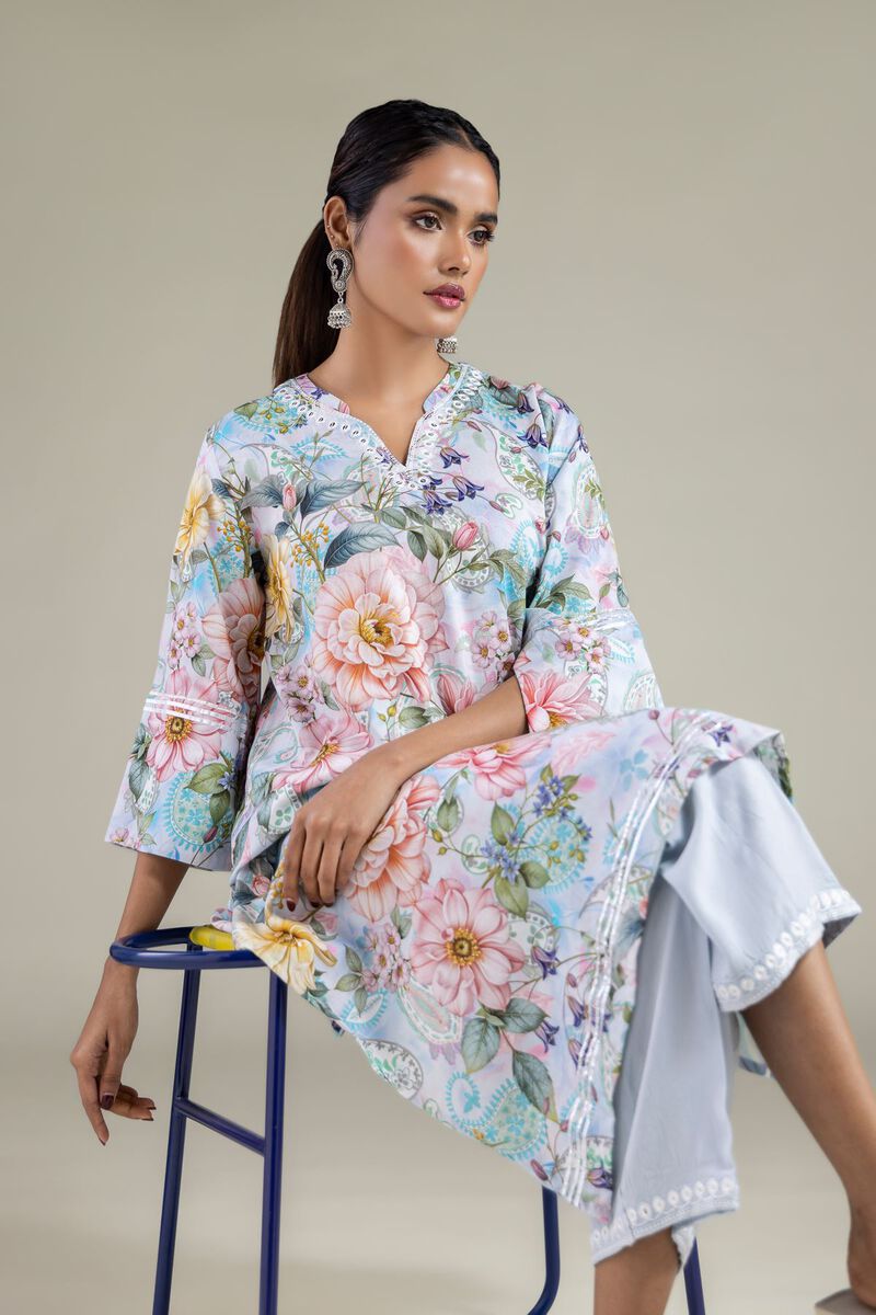 Embroidered | Viscose | Long Floral Kurta | USD 35.00