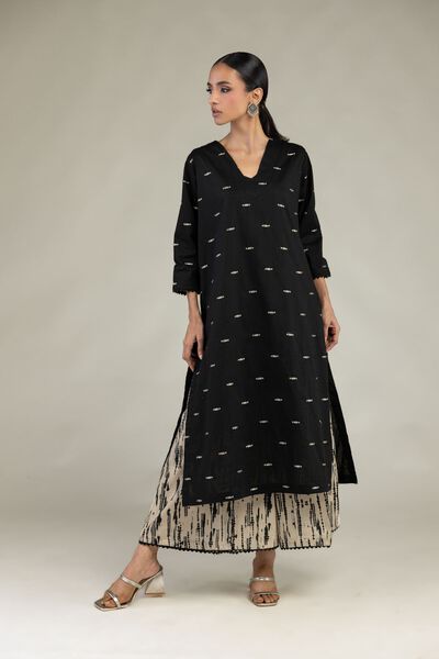Textured Cotton | Embroidered | Textured Cotton Pants | USD 25.00