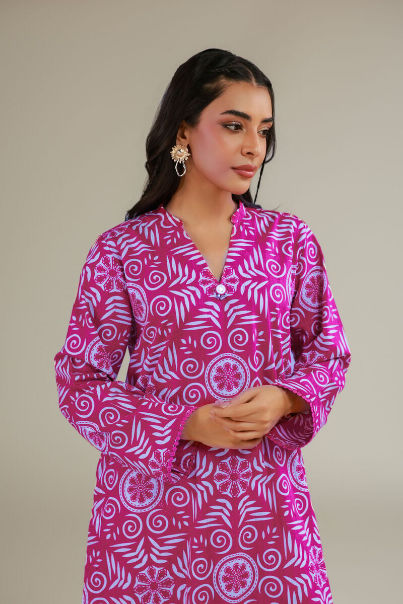 Printed | Textured Cotton | Long V-Neck Kurta | USD 15.00
