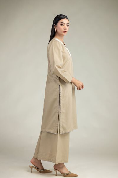 Embroidered | Mesuri | Beige Mesuri Pants | USD 30.00