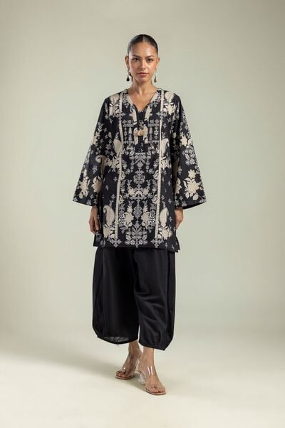 Printed | Cambric | Solid Black Shalwar | USD 25.00