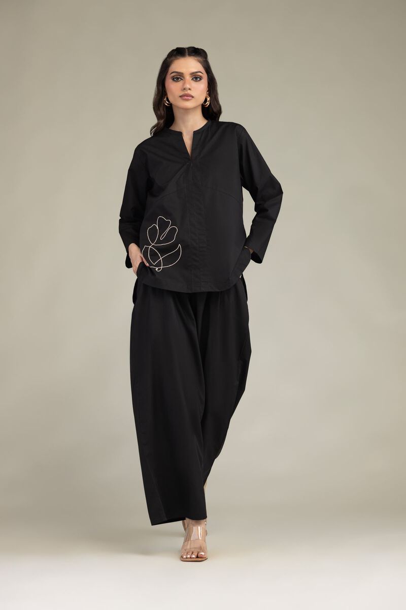 Embroidered | Poplin | Black Poplin Shirt | USD 35.00