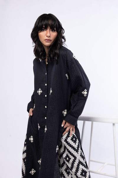 Embroidered | Double Layer Striped | Kurta | USD 40.00