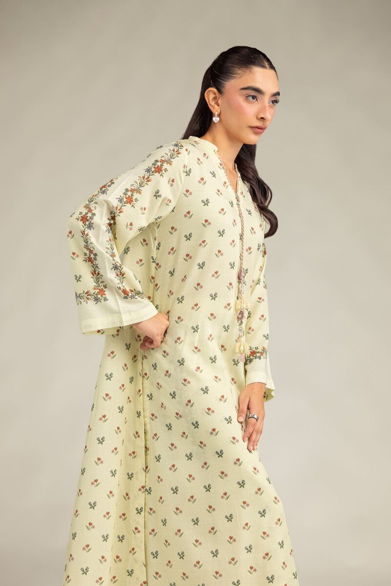 Printed | Raw Silk | Floral Longline Kurta | USD 45.00