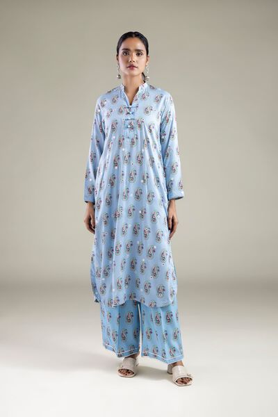 Embroidered | Viscose | Relaxed Paisley Pants | USD 25.00