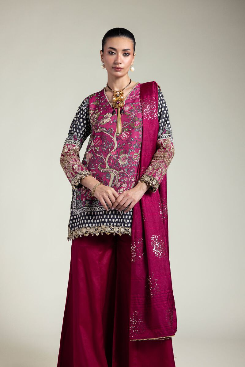Embroidered | Raw Silk | Printed 3-Piece Set | USD 155.00