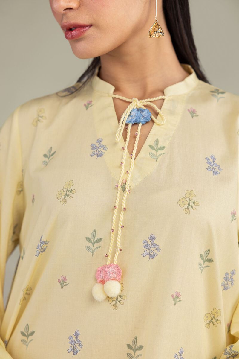 Printed | Cotton Viscose | Short Yellow Kurta | USD 40.00