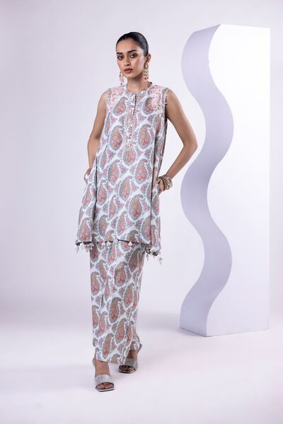 Embroidered | Viscose Oak Silk | Pants | USD 25.00