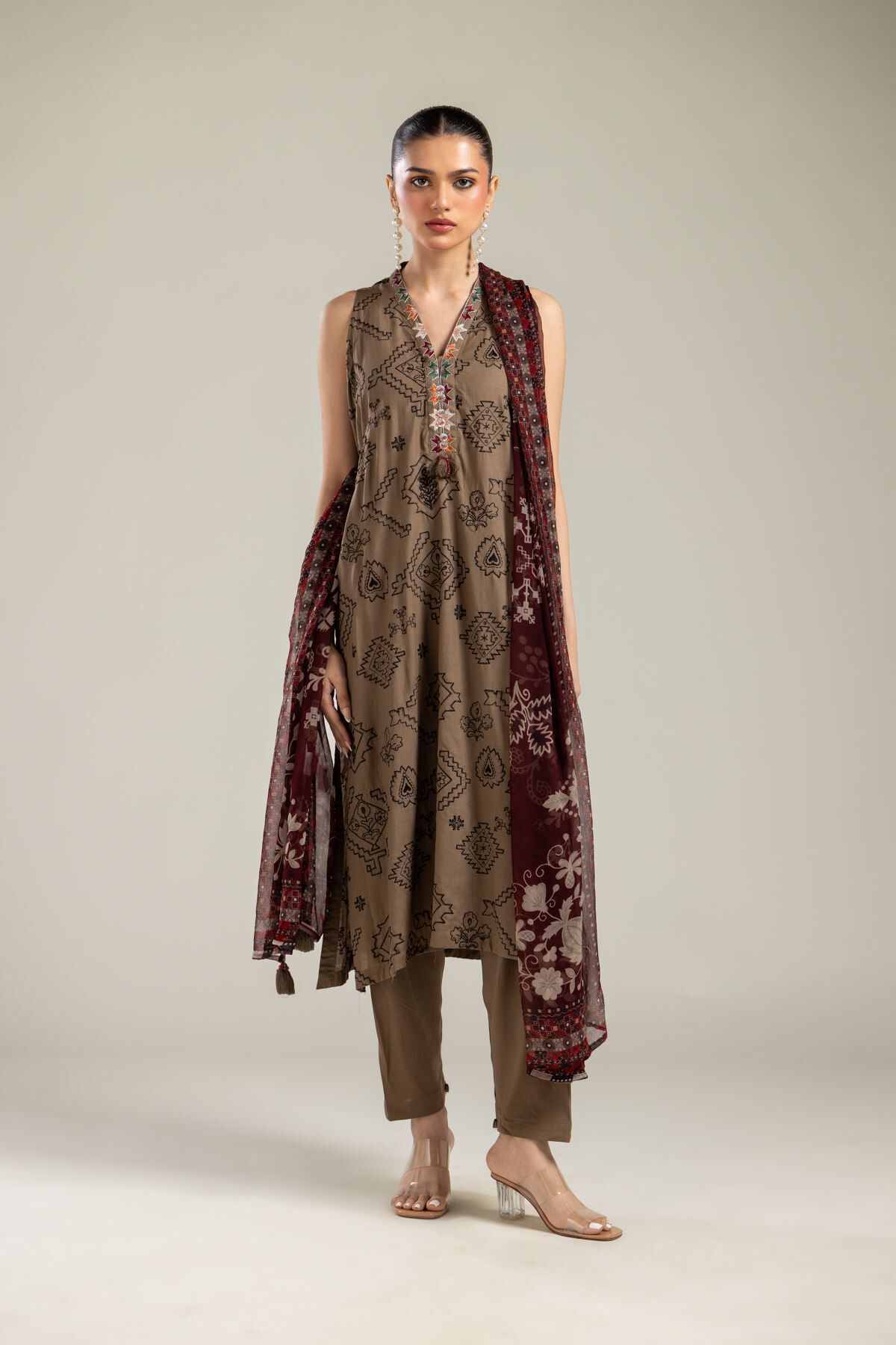 Buy Brown Sleeveless Kurta | 0.0 N/A | 2-26-202-A-G-VG_MULTI