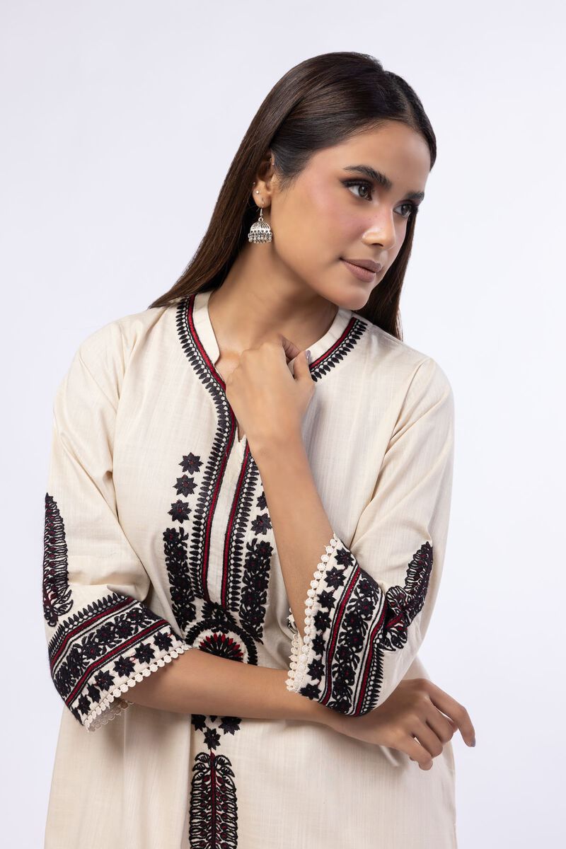 Embroidered | Crosshatch Poplin | Kurta | USD 12.50