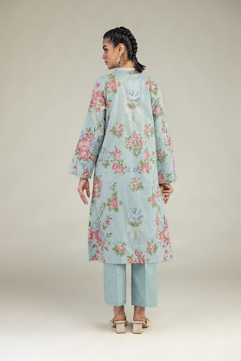 Printed | Cambric | Blue Floral Kurta | USD 35.00