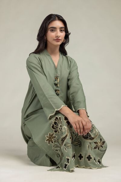 Cambric | Long V-Neck Kurta | USD 55.00
