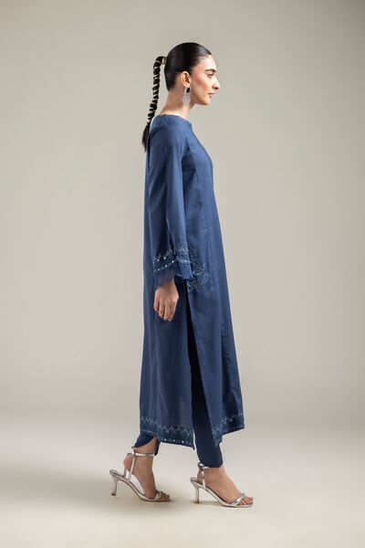 Embroidered |Cotton Dobby | Cotton Navy Shalwar | USD 25.00