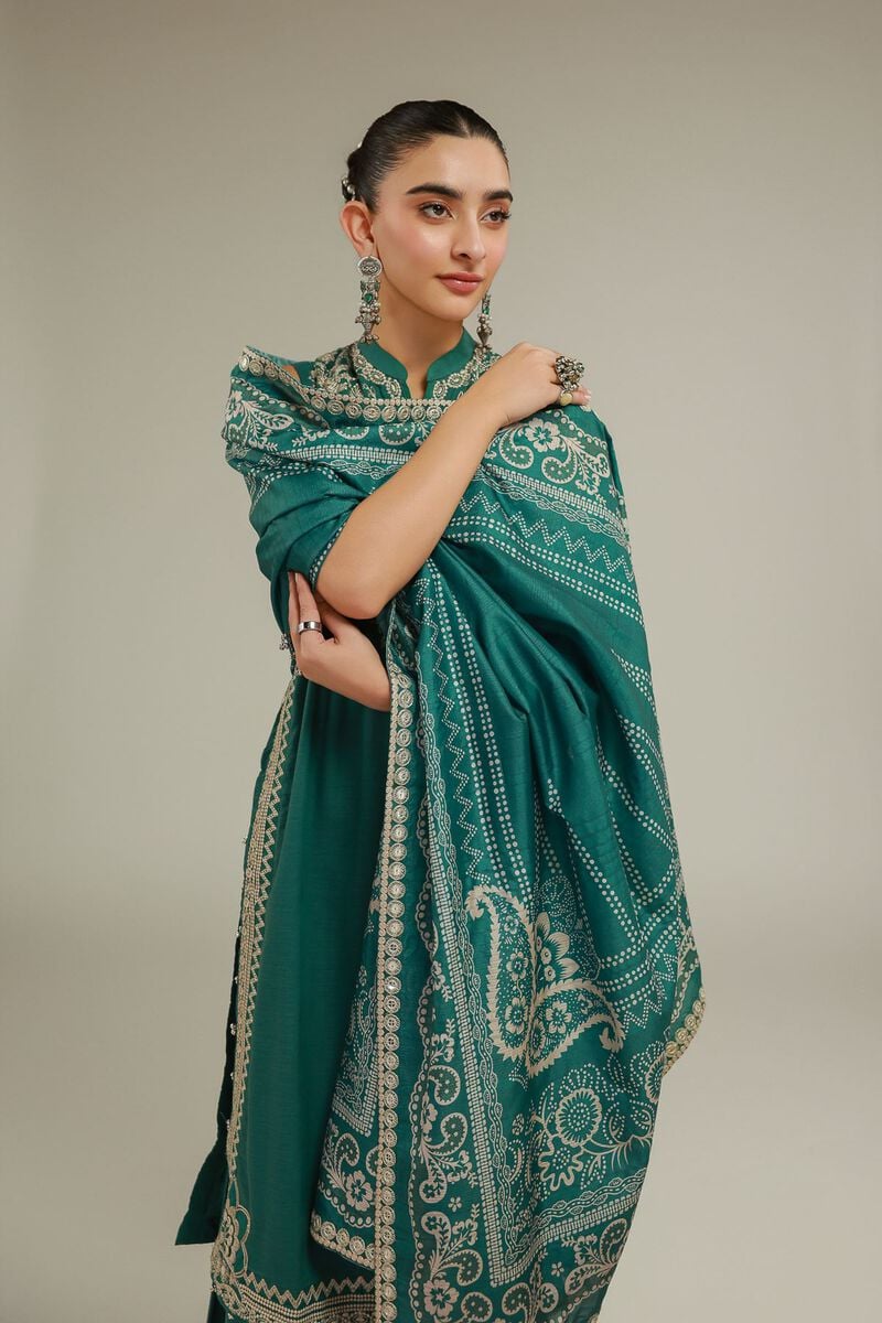 Embroidered | Polyester Silk | Geometric Draped Dupatta | USD 40.00