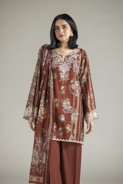 Embroidered | Mesuri | 3-Piece Tailored Set | USD 70.00