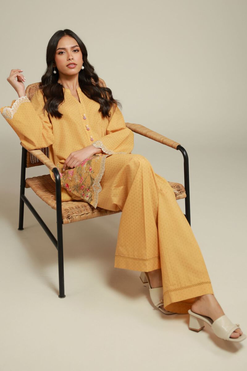 Embroidered | Cotton Dobby | 2-Piece Tailored Set | USD 60.00