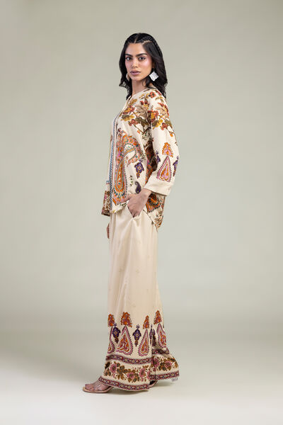 Embroidered | Viscose Crepe | Viscose Floral Trousers | USD 35.00