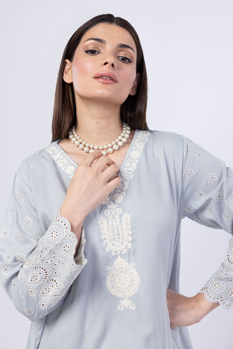Embroidered | Crosshatch Raw Silk | Kurta | USD 22.50