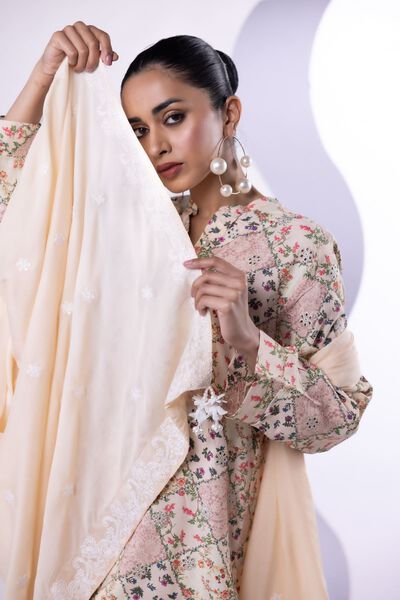 Embroidered | Light Thai Silk | Dupatta | USD 40.00