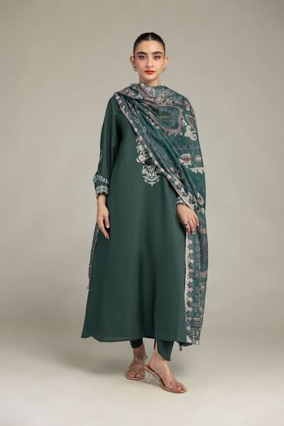 Embroidered | Mesuri | Green Floral Dupatta | USD 30.00