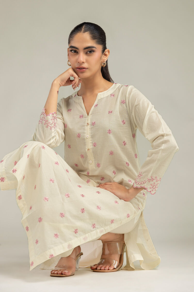 Embroidered | Cambric | Cambric Floral Kurta | USD 40.00