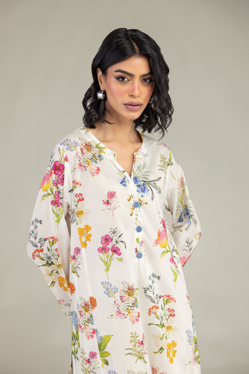 Embroidered | Cambric | Floral Longline Kurta | USD 30.00