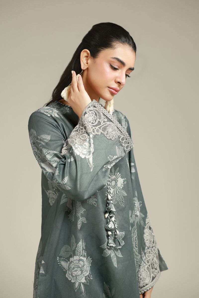 Embroidered | Satin | Tailored 2 Piece | Top and Bottom | USD 60.00