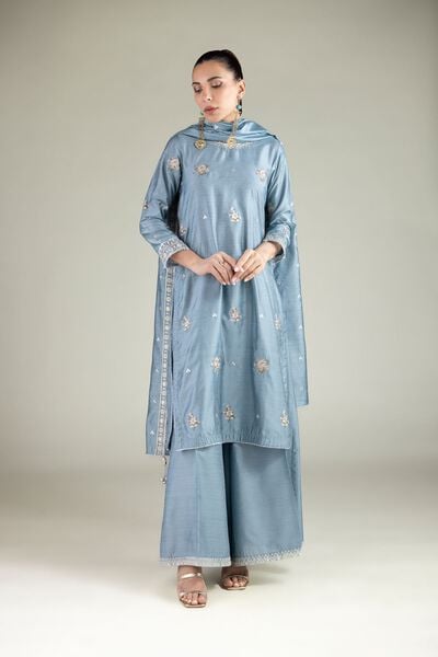 Embroidered | Raw Silk | Pants | USD 30.00