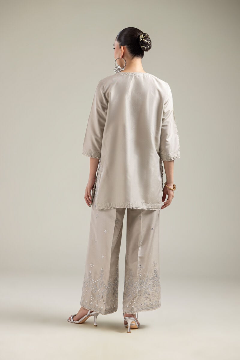 Raw Silk | Beige Raw Silk Kurta | USD 40.00
