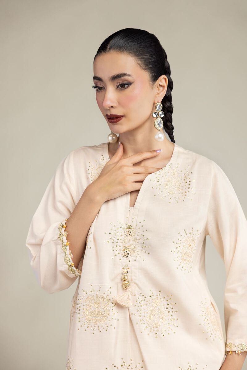 Embroidered | Raw Silk | Short Silk Kurta | USD 45.00