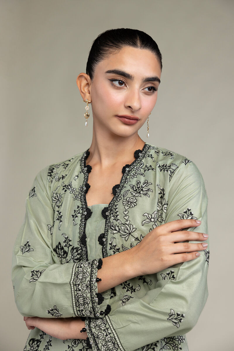 Raw Silk | Floral Silk Kurta | USD 70.00