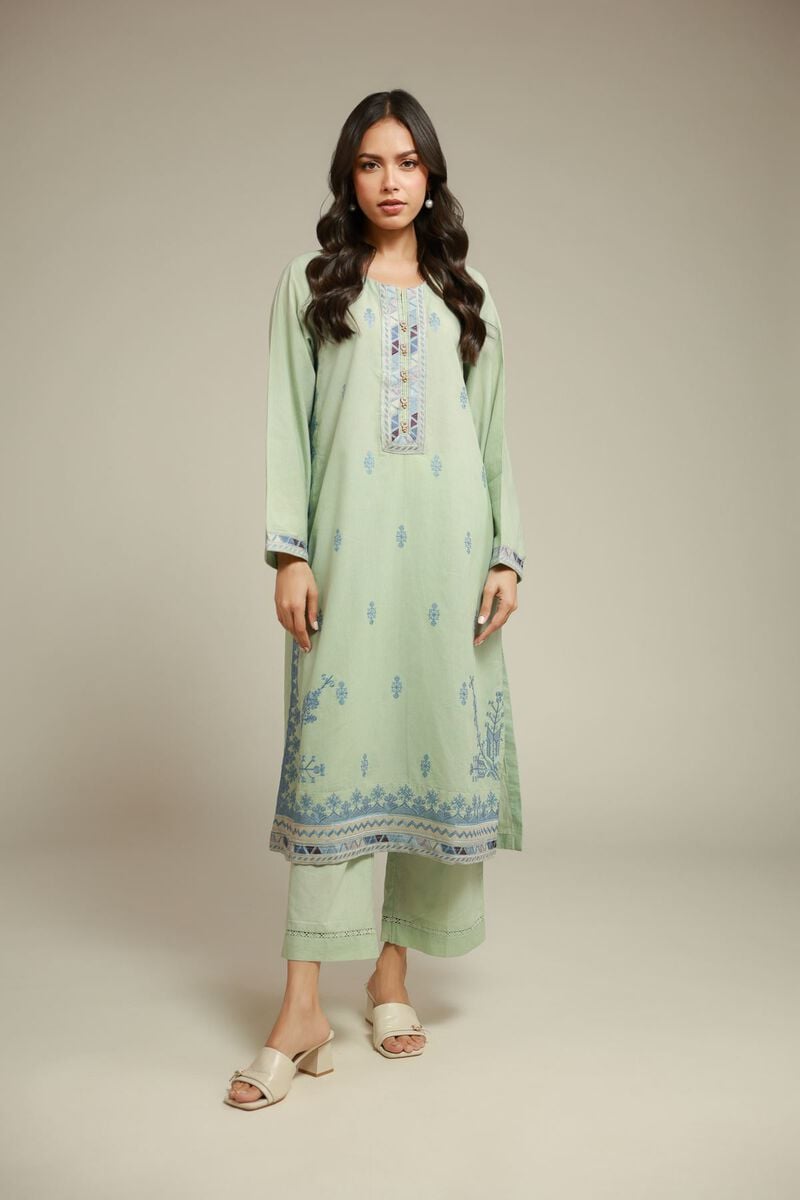 Embroidered | Cambric | Floral 2-Piece Tailored  | USD 55.00