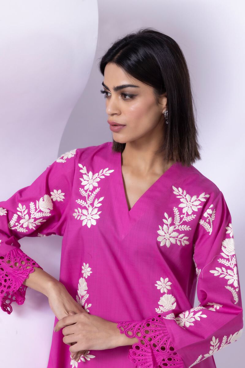Embroidered | Crosshatch Poplin | Kurta | USD 10.50