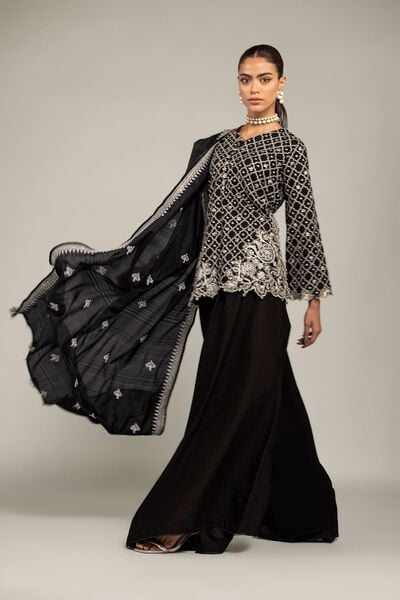 Raw Silk | Black Co-ord Set | USD 155.00