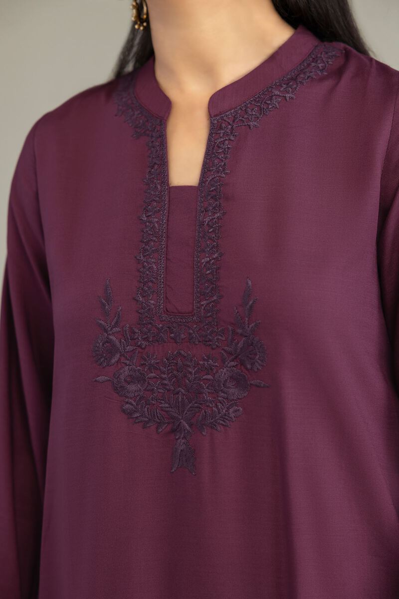 Dyed | Raw Silk | Purple Silk Kurta | USD 35.00