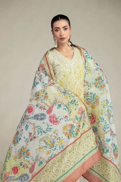 Embroidered | Polyester Silk | Silk Floral Dupatta | USD 30.00
