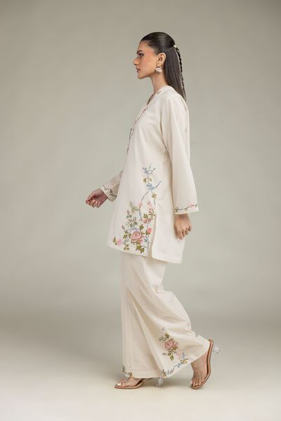 Embroidered | Cotton Dobby | Floral Cotton Pants | USD 12.50